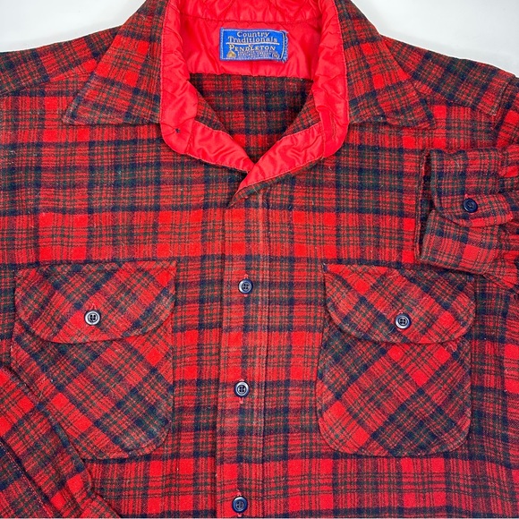Pendleton Vintage Field Shirt 70s Country Traditionals M Matheson Red Ta… - Picture 3 of 7